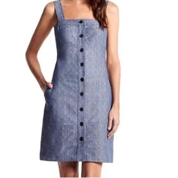 Derek Lam for DesigNation Indigo Button-Front Mini Dress – Size 4 NWOT - Picture 1 of 13